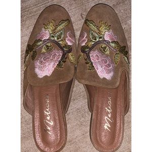 Matisse embroidered mules (like new)